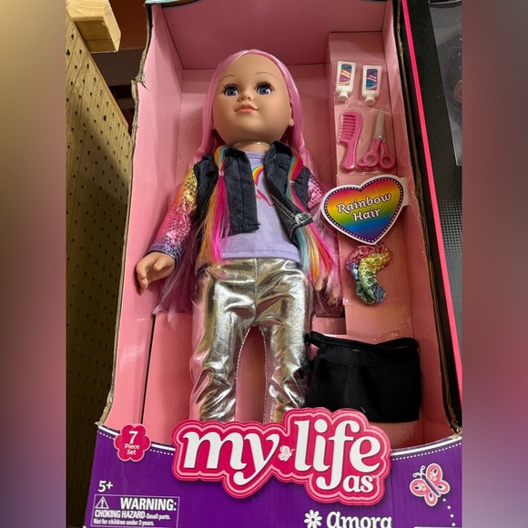 My life doll Amora Rainbow Hair Doll with Silver Outfit - Picture 1 of 1